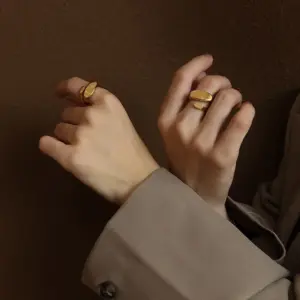 Wholesale PVD Coated Real Gold Plated 18K Gold Geometric 304 Stainless Steel Fashion Waterproof Non Tarnish