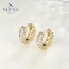 Wholesale 1 Pair XUPING Simple Style Commute Circle Inlay Copper Artificial Gemstones 18K Gold Plated Hoop Earrings