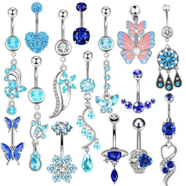 1 Piece Belly Rings Simple Style Color Block 304 Stainless Steel Inlay Zircon