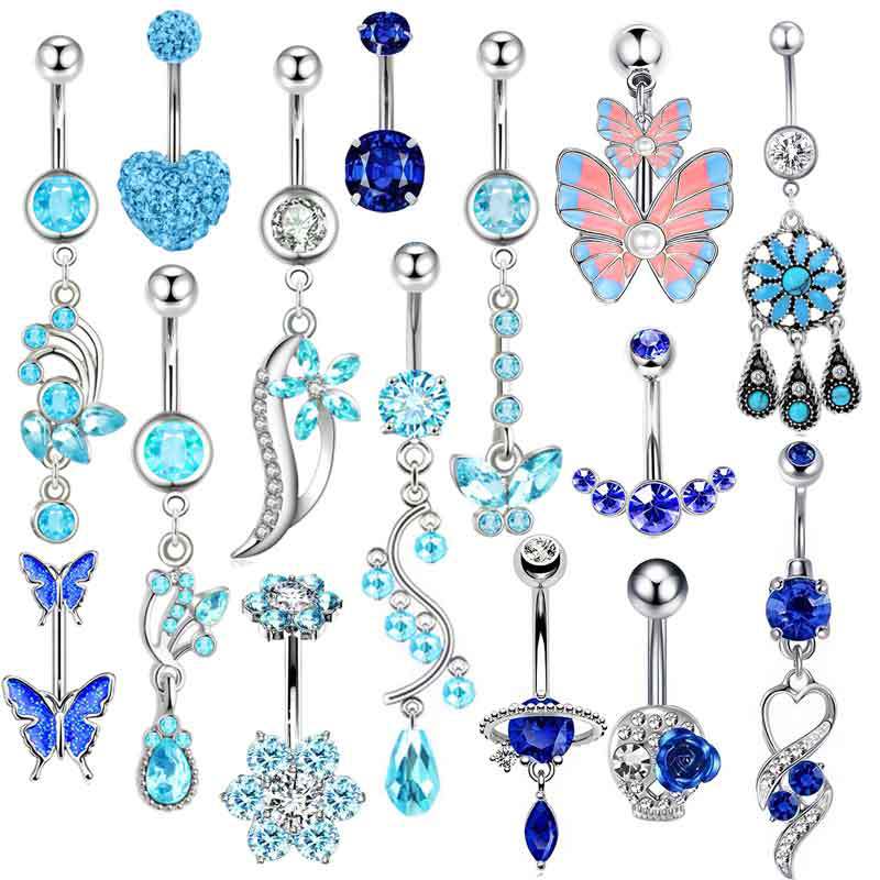 Wholesale 1 Piece Belly Rings Simple Style Color Block 304 Stainless Steel Inlay Zircon