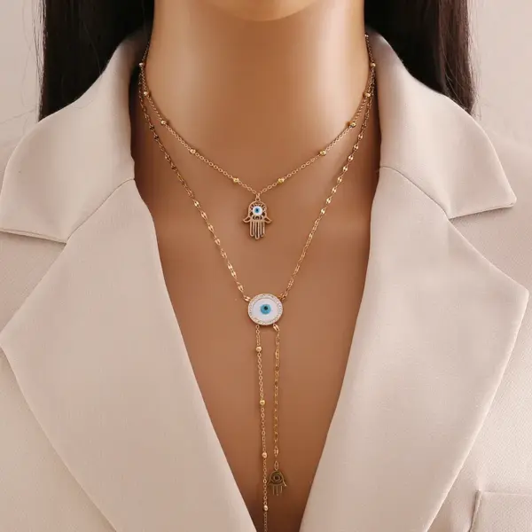 Wholesale Simple Style Flower Butterfly Stainless Steel Plating 18K Gold Plated Pendant Necklace