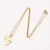 Wholesale PVD Coated 18K Gold Real Gold Plated Map 201 Stainless Steel Fashion Waterproof Non Tarnish 201 Stainless Steel Pendant Necklace