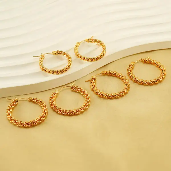 Wholesale 1 Pair Elegant U Shape Plating Stainless Steel Titanium Steel 18K Gold Plated Hoop Earrings