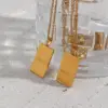 Wholesale Jewelry Retro Letter Square 304 Stainless Steel 18K Gold Plated Plating