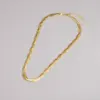 Wholesale 304 Stainless Steel Twist PVD Coated 18K Real Gold Plated Simple Style Waterproof Non Tarnish Plating Gold Silver Necklace