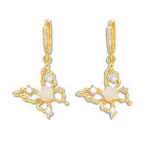 E1295 Butterfly Flower Earrings