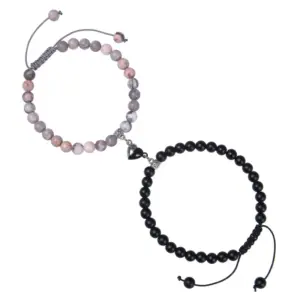 Wholesale Romantic Heart Shape Natural Stone Handmade Bracelets