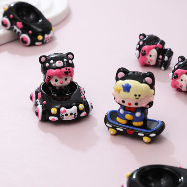 Wholesale Suspenders Sweet Bean Scooter Car Hand-painted Beads Three-dimensional Special-shaped Beaded DIY Mobile Phone Chain Bag Pendant