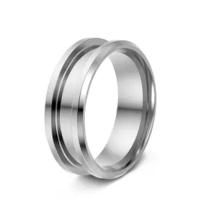 8mm Double Beveled Silver / 8