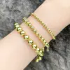 Wholesale Basic Fashion Simple Style Round Copper Beaded Plating 18k Gold Plated Bracelets