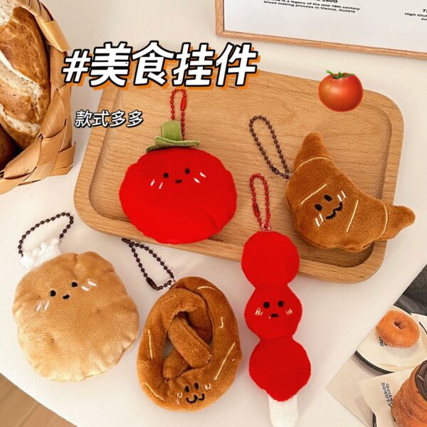 Wholesale Creative Cartoon Food Plush Doll Pendant Girls Versatile Keychain Backpack Pendant Decorative Small Doll