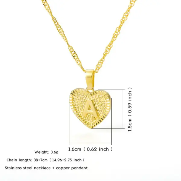 Wholesale PVD Coated Real Gold Plated Letter Stainless Steel Copper Simple Style Waterproof Non Tarnish 304 Stainless Steel Lobster Trigger Clasp Closure Pendant Necklace