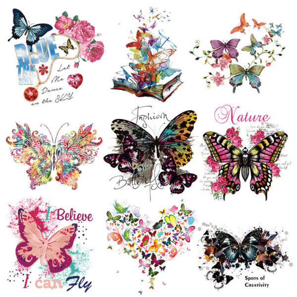 Wholesale Colored butterfly heat transfer