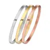Wholesale Real Gold Plated Circle 304 Stainless Steel Simple Style Waterproof Non Tarnish Bangle
