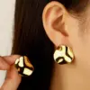 1 Pair Simple Style Round Plating 304 Stainless Steel Imitation Gold Electroplating Ear Studs
