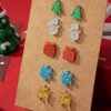 oly-c9ef73b6cdff0ad33855c4b89110bd4b Wholesale Jewelry Supply 5 Pair Acrylic Christmas Earrings