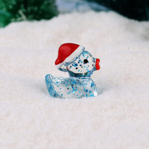 Fine glitter christmas duck-blue