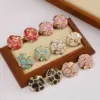 Wholesale Fashionable Hollow Stainless Steel Earrings Women's INS Style 18K Gold Geometric Irregular Retro Hydraulic Moulding