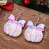 oly-c9f3efd24de7b95b927b2d60a0a3789c Wholesale Cross-Border New Bow Painted Pumpkin Pendant Earrings Wooden Double-Sided Thanksgiving Christmas New Year Gift