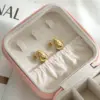 304 Stainless Steel Water oplets Waves Vacuum Plating Stone-Free 18K Real Gold Plated 18K Gold Simple Style Classic Style Waterproof Non Tarnish Plating Yellow Ear Studs