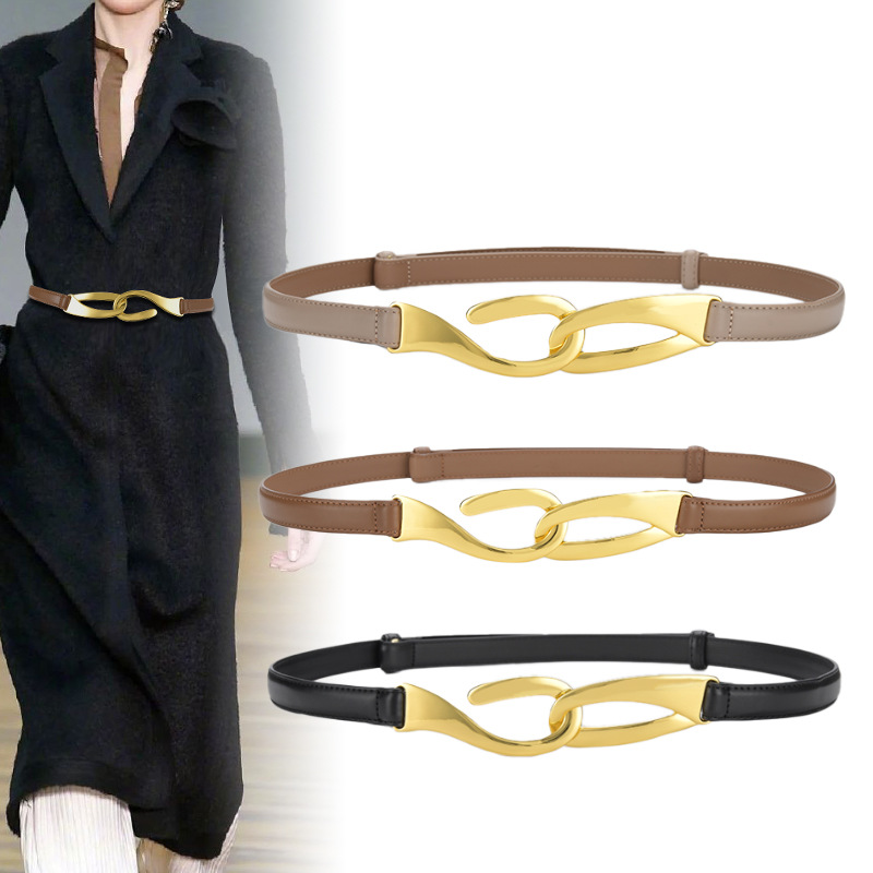 Wholesale Fashion Women's Belt Decorative Hook Buckle Korean Style All-match Belt with ess Punch-free Belt