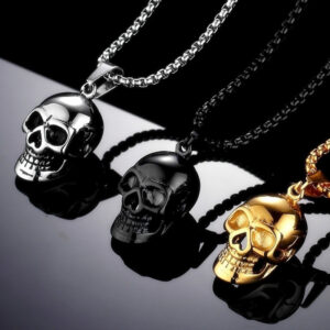 Wholesale European and American New Jewelry Stainless Steel Necklace Personalized Retro Skull Necklace Punk Style Men's Titanium Steel Necklace