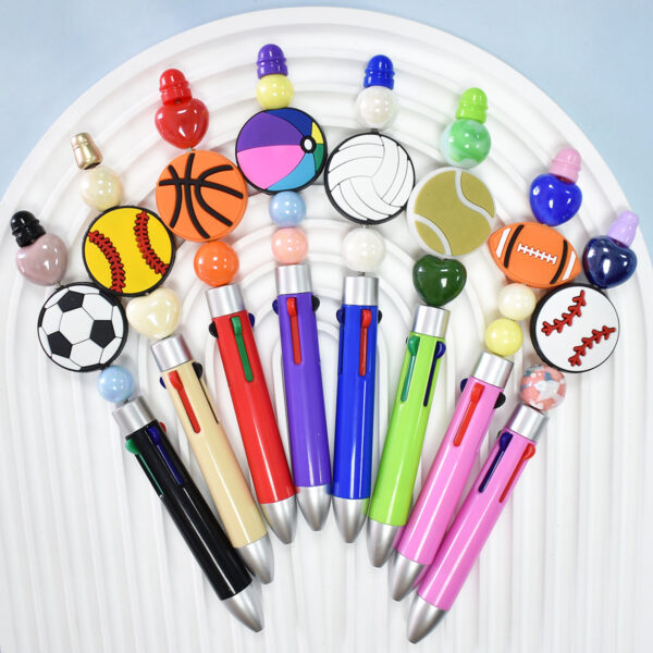 Wholesale Ball sports series perforated thick patch soft rubber handmade burnt beads