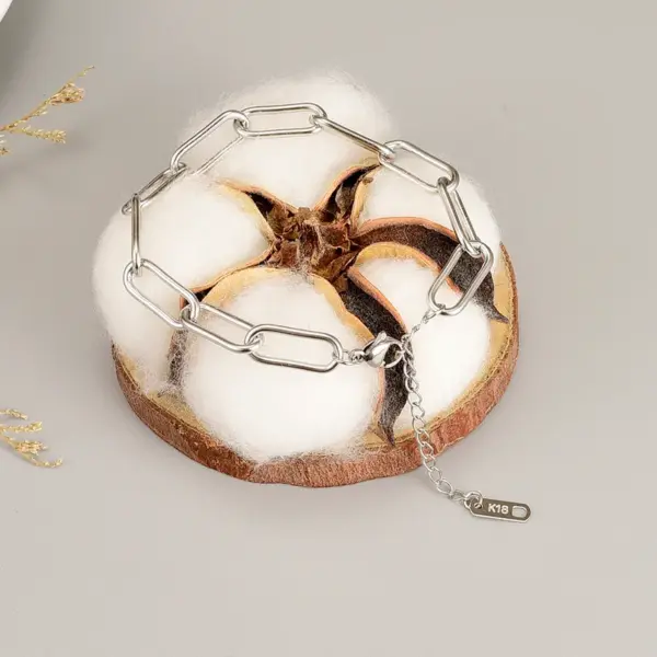 Wholesale 304 Stainless Steel Geometric PVD Coated 18K Real Gold Plated Simple Style Waterproof Non Tarnish Plating Bracelets