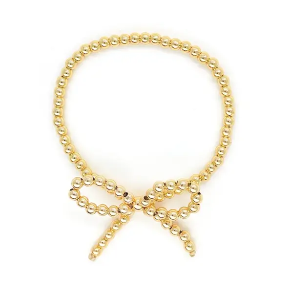 Wholesale Simple Style Classic Style Bow Knot Imitation Pearl Copper Wholesale Bracelets