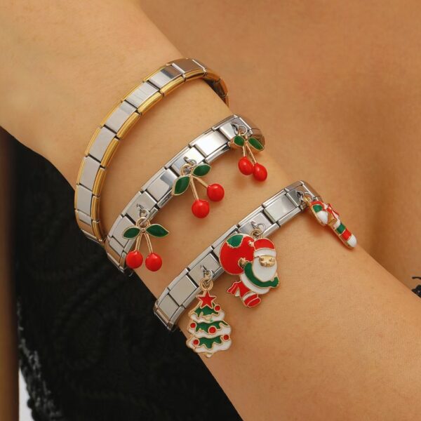 Wholesale Cherry Christmas Tree Ornament Bracelet