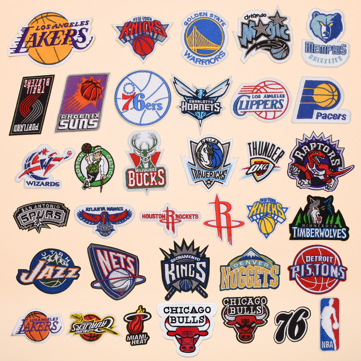 Wholesale Junle Basketball Team logo Embroidered Cloth Badge Clothes Patch Team logo Embroidered Badge Team logo