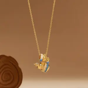 X08297 [Copper Pendant] Fulu Gourd - Necklace - / Gold