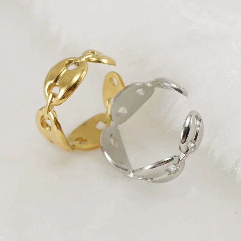 Wholesale Fashion Geometric Titanium Steel Open Ring Plating Stainless Steel Rings