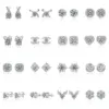 Wholesale 1 Pair Casual Simple Style Geometric Heart Shape Inlay Copper Zircon White Gold Plated Ear Studs