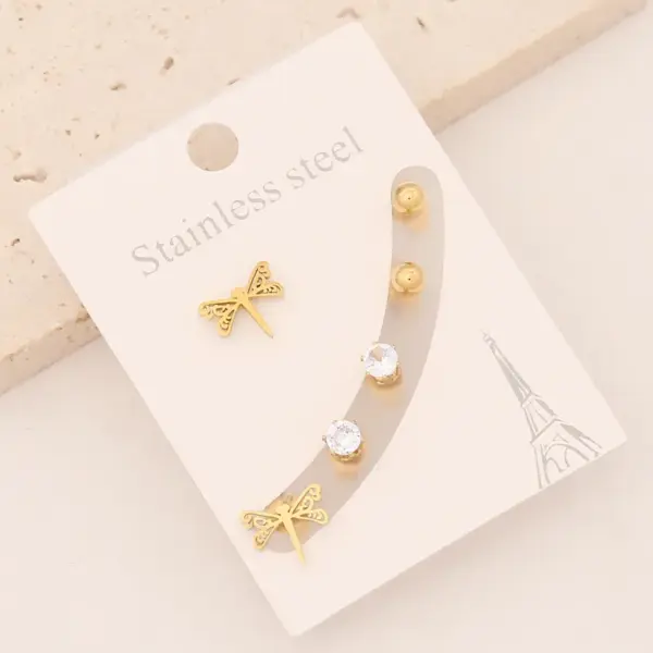 Wholesale PVD Coated 18K Gold Real Gold Plated Star Stainless Steel Preppy Style Simple Style Commute Waterproof Non Tarnish Ear Studs