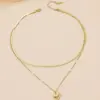 Wholesale Elegant Basic Streetwear Heart Shape Titanium Steel Plating Layered Necklaces