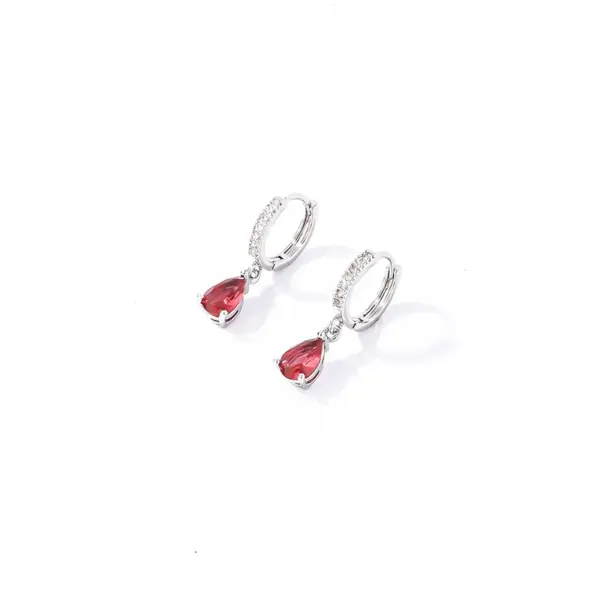 PVD Coated Rhodium Plated Round Water Droplets 304 Stainless Steel Casual Basic Sweet Waterproof Non Tarnish Drop Earrings