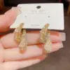 Wholesale 1 Pair Ig Style Shiny Geometric Plating Inlay Copper Zircon 14k Gold Plated Drop Earrings