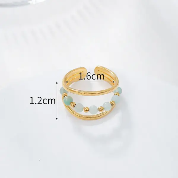 Simple Style Commute Solid Color Stainless Steel Patchwork Open Ring