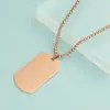 304 Stainless Steel Square Customization Laser Engraving PVD Coated 18K Real Gold Plated Hip-Hop Waterproof Non Tarnish Plating Box Chain Pendant Necklace