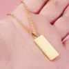 304 Stainless Steel Geometric Customization Laser Engraving PVD Coated 18K Real Gold Plated Simple Style Classic Style Waterproof Non Tarnish Rose Gold Gold Silver Pendant Necklace