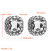 Wholesale Cross-border Amazon New Distinctive Geometric Square Diamond Crystal Earrings Simple Elegant Bridal Banquet Earrings for Women