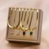 Wholesale Fashion Square Stainless Steel Plating Inlay Zircon Pendant Necklace 1 Piece