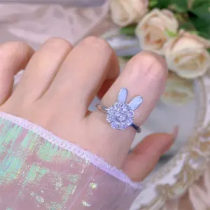 XL1502-44 Silver Rabbit Rotating Ring