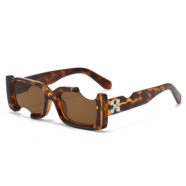 Wholesale New European and American Fashion Sunglasses Cross-Border Personalized Square Frame Notch Sunglasses Colorful Jelly Color Men's and Women's Sunglasses