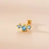 1 Piece Copper Zircon Ear Cartilage Rings & Studs Crown Flower Waterproof Non Tarnish Surgical Steel