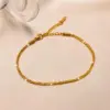 Wholesale Simple Style Letter 201 Stainless Steel Copper Plating Inlay Zircon 18K Gold Plated Women'S Anklet