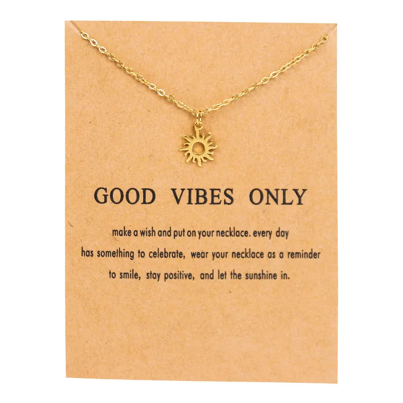 Wholesale 1 Piece Simple Style Sun Titanium Steel Gold Plated Pendant Necklace