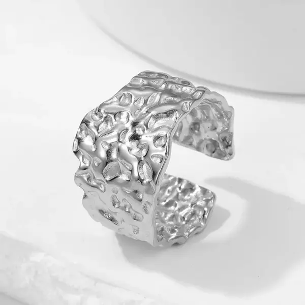 PVD Coated Real Gold Plated 18K Gold Geometric 304 Stainless Steel Fashion Waterproof Non Tarnish Open Ring