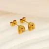 PVD Coated 18K Gold Plated Letter 304 Stainless Steel Simple Style Classic Style Waterproof Non Tarnish Ear Studs
